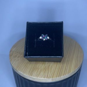 ✨Emely Rainbow Heart Cut Cubic Zirconia Ring 925 Sterling Silver Various…